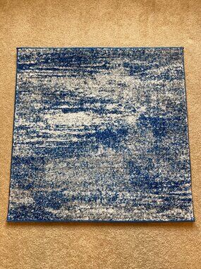 NEW Safavieh Modern Accent Rug  - 3' x 3' Square - Navy Ivory